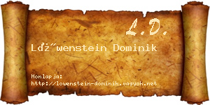 Löwenstein Dominik névjegykártya